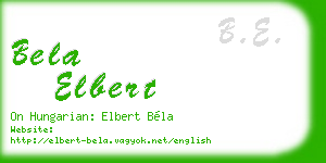 bela elbert business card