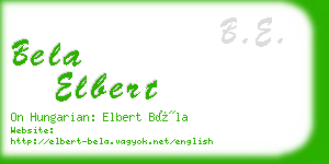 bela elbert business card